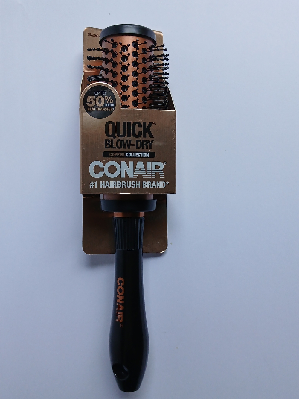 Conair Quick Blow-Dry Copper Collection Hairbrush Metal Handle Nylon Bristles